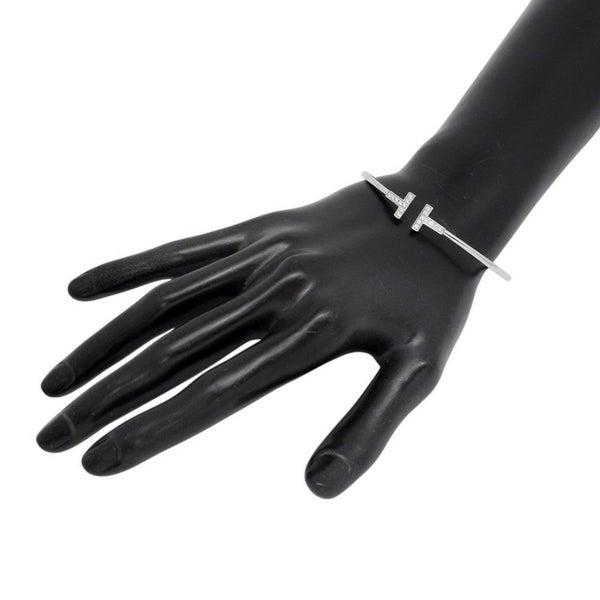 ティファニー ブレスレット Tワイヤー ブレスレット ラージ ダイヤモンド 計0.24ct K18WGホワイトゴールド 60010749 バングル