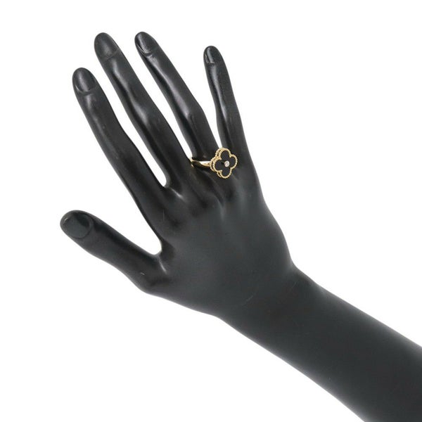 ヴァンクリーフ＆アーペル リング ヴィンテージ アルハンブラ リング オニキス/ダイヤ 1P 0.05ct K18YG サイズ53 VCARA41000 指輪