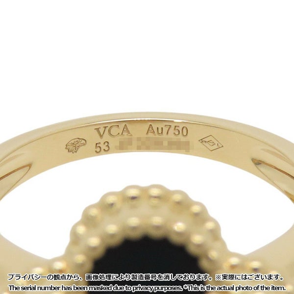 ヴァンクリーフ＆アーペル リング ヴィンテージ アルハンブラ リング オニキス/ダイヤ 1P 0.05ct K18YG サイズ53 VCARA41000 指輪