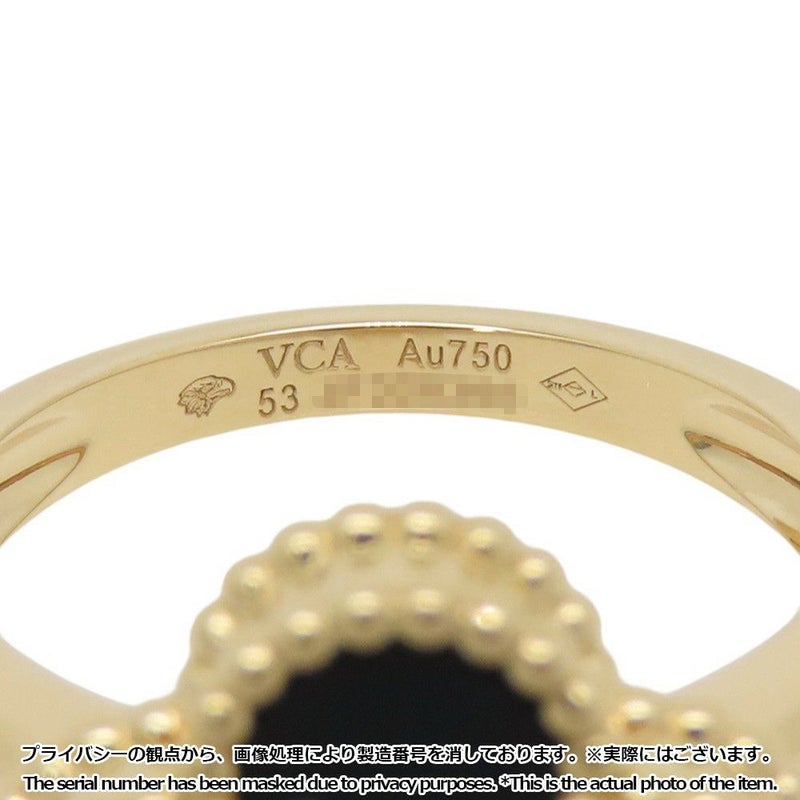 ヴァンクリーフ＆アーペル リング ヴィンテージ アルハンブラ リング オニキス/ダイヤ 1P 0.05ct K18YG サイズ53 VCARA41000 指輪