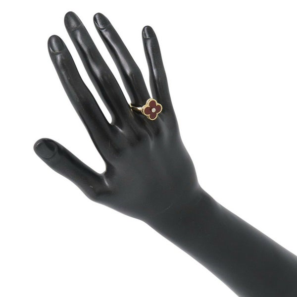 ヴァンクリーフ＆アーペル リング ヴィンテージ アルハンブラ カーネリアン/ダイヤ 1P 0.05ct K18YG サイズ53 VCARD40800 指輪