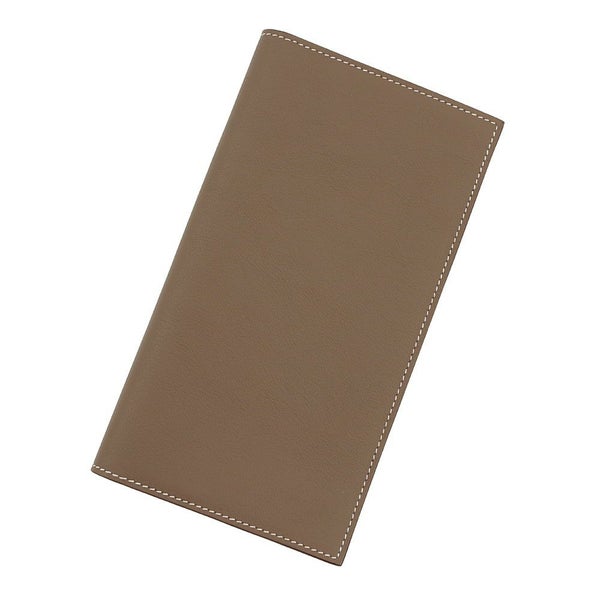エルメス 二つ折り長財布 シチズンツイル ロング エトゥープ/シルバー金具 スイフト B刻印 メンズ