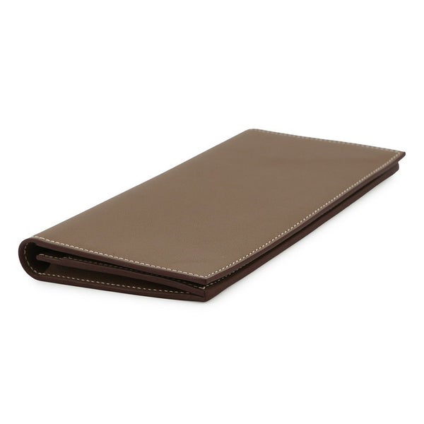 エルメス 二つ折り長財布 シチズンツイル ロング エトゥープ/シルバー金具 スイフト B刻印 メンズ