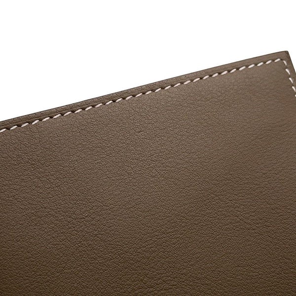 エルメス 二つ折り長財布 シチズンツイル ロング エトゥープ/シルバー金具 スイフト B刻印 メンズ