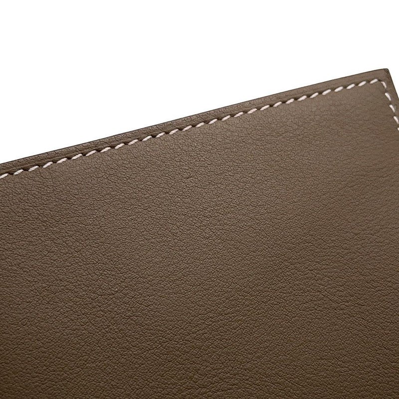 エルメス 二つ折り長財布 シチズンツイル ロング エトゥープ/シルバー金具 スイフト B刻印 メンズ