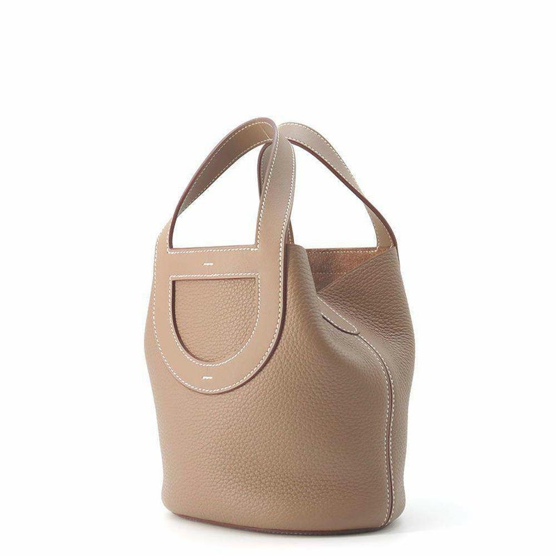 エルメス ハンドバッグ インザループ 18 エトゥープ/シルバー金具 トリヨンクレマンス B刻印