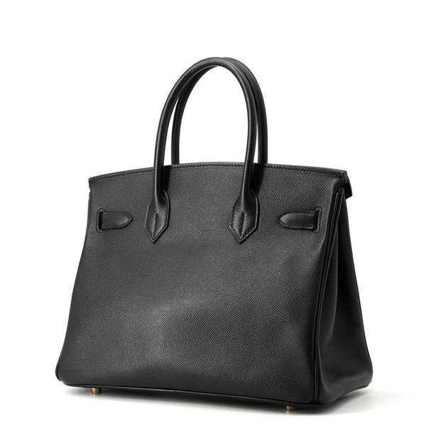 エルメス バーキン30 ブラック/ゴールド金具 エプソン □J刻印 HERMES Birkin ハンドバッグ 黒