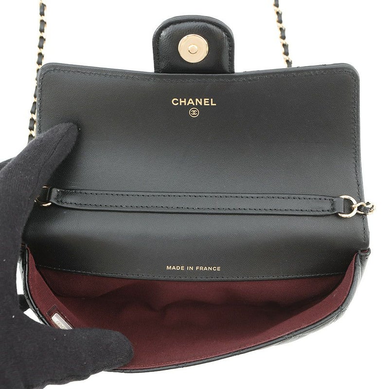 シャネル アイウェアケース マトラッセ ココマーク キャビアスキン AP2044 CHANEL 眼鏡ケース キルティング 黒