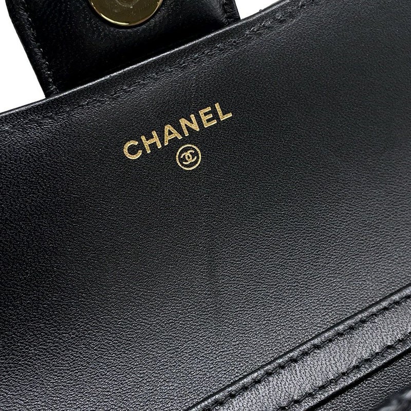シャネル アイウェアケース マトラッセ ココマーク キャビアスキン AP2044 CHANEL 眼鏡ケース キルティング 黒