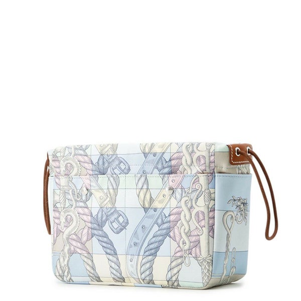 エルメス ポーチ フールビ20 デッラ カヴァッレリア マルチカラー/シルバー金具 シルク  K刻印