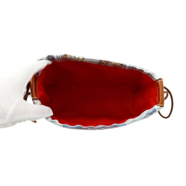 エルメス ポーチ フールビ20 デッラ カヴァッレリア マルチカラー/シルバー金具 シルク  K刻印