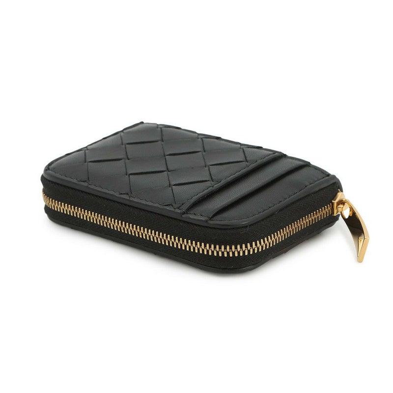 ボッテガヴェネタ コインケース イントレチャート タイニー ジップアラウンドウォレット 749933 BOTTEGA VENETA 黒