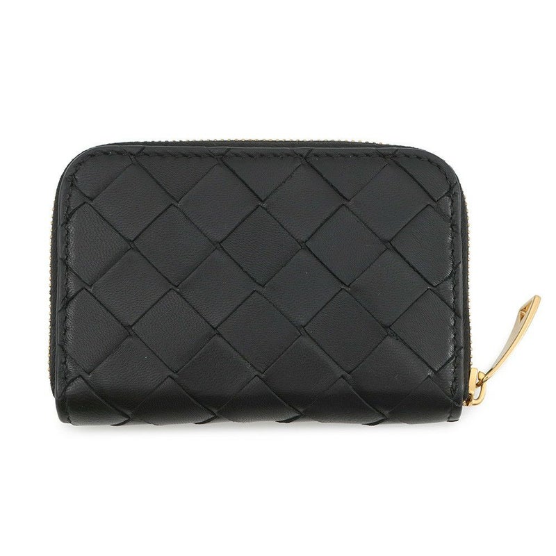 ボッテガヴェネタ コインケース イントレチャート タイニー ジップアラウンドウォレット 749933 BOTTEGA VENETA 黒