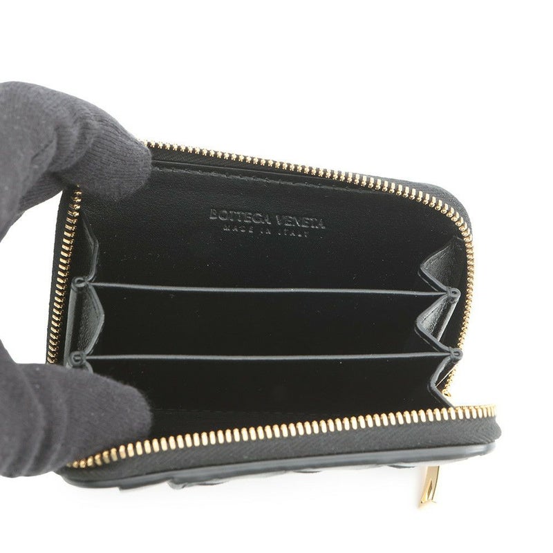 ボッテガヴェネタ コインケース イントレチャート タイニー ジップアラウンドウォレット 749933 BOTTEGA VENETA 黒