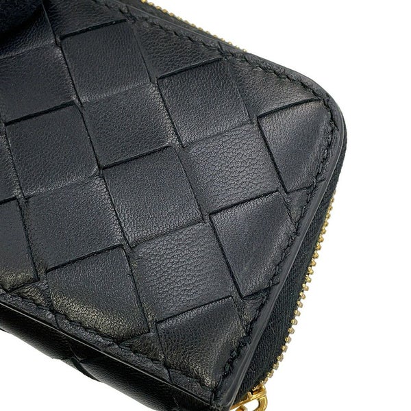 ボッテガヴェネタ コインケース イントレチャート タイニー ジップアラウンドウォレット 749933 BOTTEGA VENETA 黒