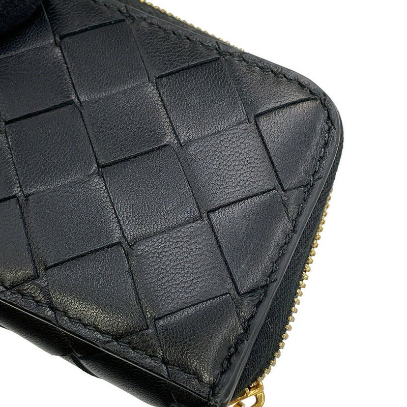 ボッテガヴェネタ コインケース イントレチャート タイニー ジップアラウンドウォレット 749933 BOTTEGA VENETA 黒