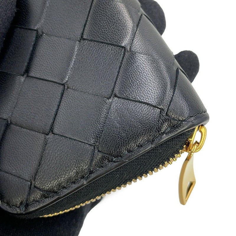 ボッテガヴェネタ コインケース イントレチャート タイニー ジップアラウンドウォレット 749933 BOTTEGA VENETA 黒