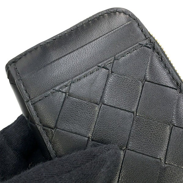 ボッテガヴェネタ コインケース イントレチャート タイニー ジップアラウンドウォレット 749933 BOTTEGA VENETA 黒