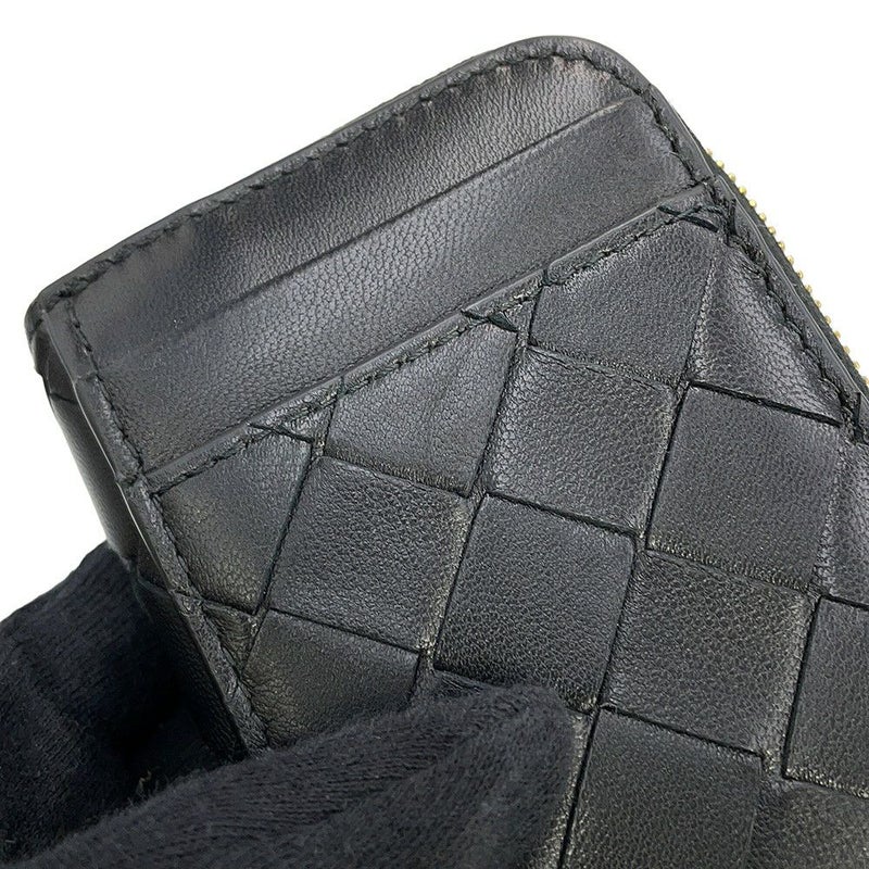 ボッテガヴェネタ コインケース イントレチャート タイニー ジップアラウンドウォレット 749933 BOTTEGA VENETA 黒