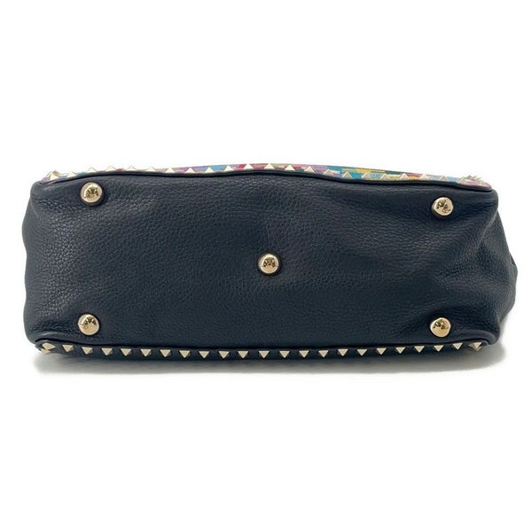 ヴァレンティノ・ガラヴァーニ トートバッグ ロックスタッズ レザー VALENTINO 2way 黒