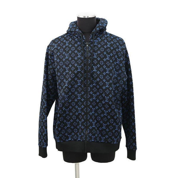 ルイヴィトン パーカー モノグラム ジップアップ フーディ メンズXL LOUIS VUITTON ヴィトン 黒