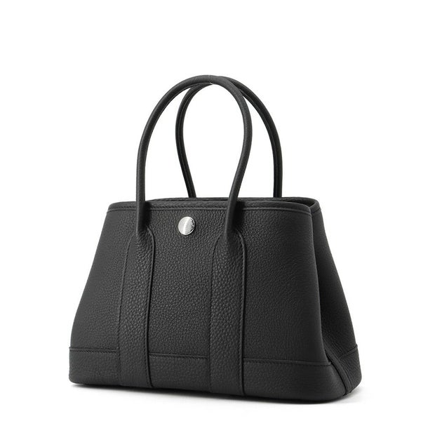 エルメス トートバッグ ネオ・ガーデン 23 ガーデンパーティ ブラック/シルバー金具 ネゴンダ K刻印 黒