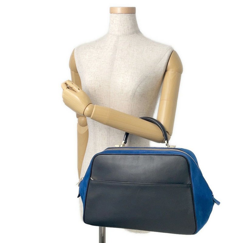 ヴァレクストラ ハンドバッグ セリエエッセ ラージ スエード レザー Valextra 2way 黒