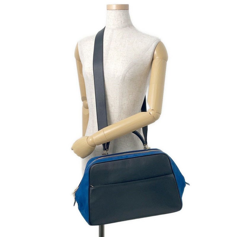 ヴァレクストラ ハンドバッグ セリエエッセ ラージ スエード レザー Valextra 2way 黒