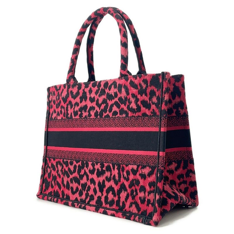 クリスチャン・ディオール トートバッグ ブックトート レオパード ミディアム M1296ZRHM Christian Dior ヒョウ柄 黒