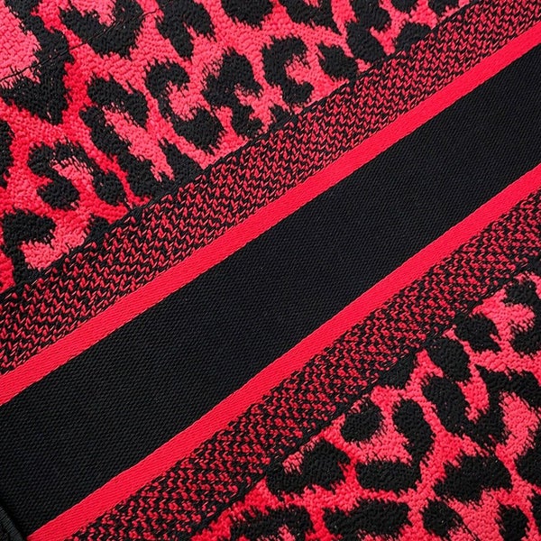 クリスチャン・ディオール トートバッグ ブックトート レオパード ミディアム M1296ZRHM Christian Dior ヒョウ柄 黒