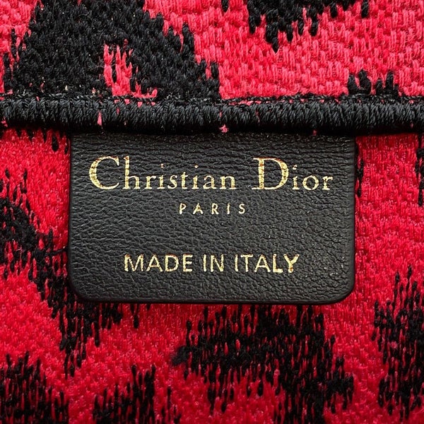 クリスチャン・ディオール トートバッグ ブックトート レオパード ミディアム M1296ZRHM Christian Dior ヒョウ柄 黒