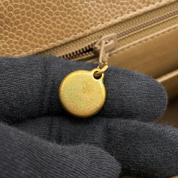 シャネル チェーンショルダーバッグ デカココ ココマーク マトラッセ キャビアスキン CHANEL