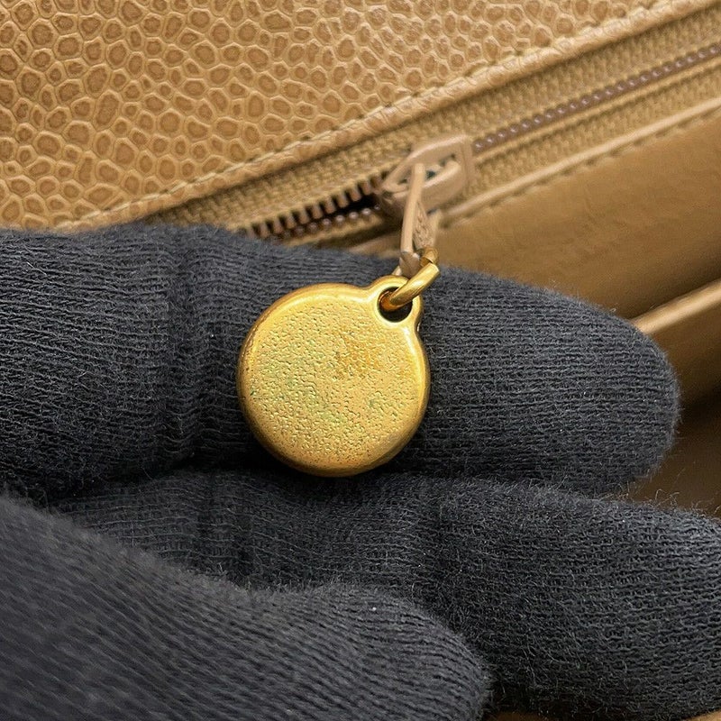 シャネル チェーンショルダーバッグ デカココ ココマーク マトラッセ キャビアスキン CHANEL