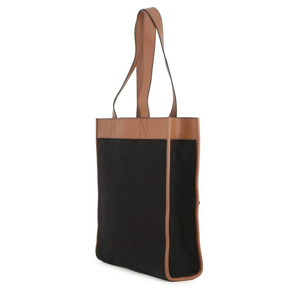 バーバリー トートバッグ ロゴ キャンバス 8093453 BURBERRY 黒 | 中古