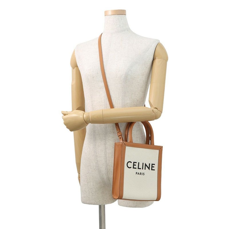 セリーヌ ハンドバッグ ミニ バーティカル カバ キャンバス レザー 193302 CELINE 2way