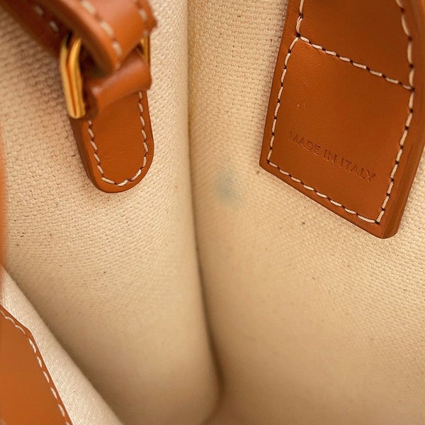 セリーヌ ハンドバッグ ミニ バーティカル カバ キャンバス レザー 193302 CELINE 2way