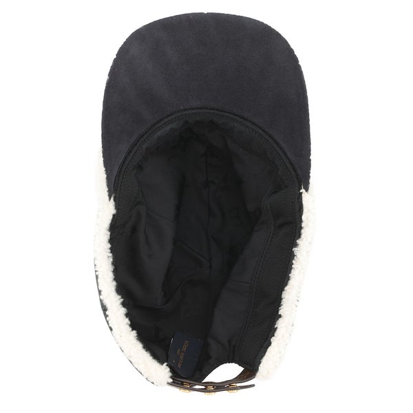 ルイヴィトン キャップ シェアリング ラムレザー ムートン サイズM M00493 LOUIS VUITTON 帽子 ブラック 黒