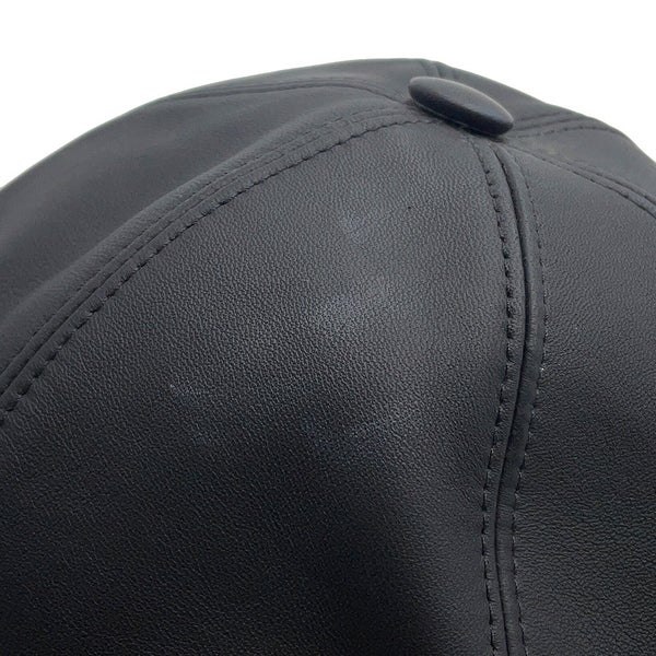ルイヴィトン キャップ シェアリング ラムレザー ムートン サイズM M00493 LOUIS VUITTON 帽子 ブラック 黒