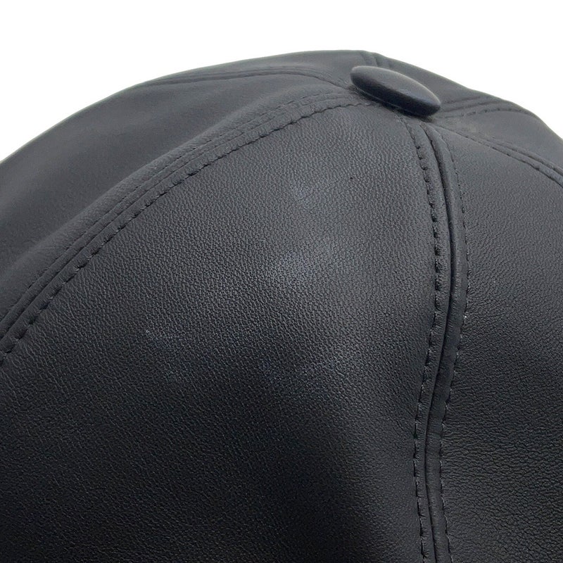 ルイヴィトン キャップ シェアリング ラムレザー ムートン サイズM M00493 LOUIS VUITTON 帽子 ブラック 黒