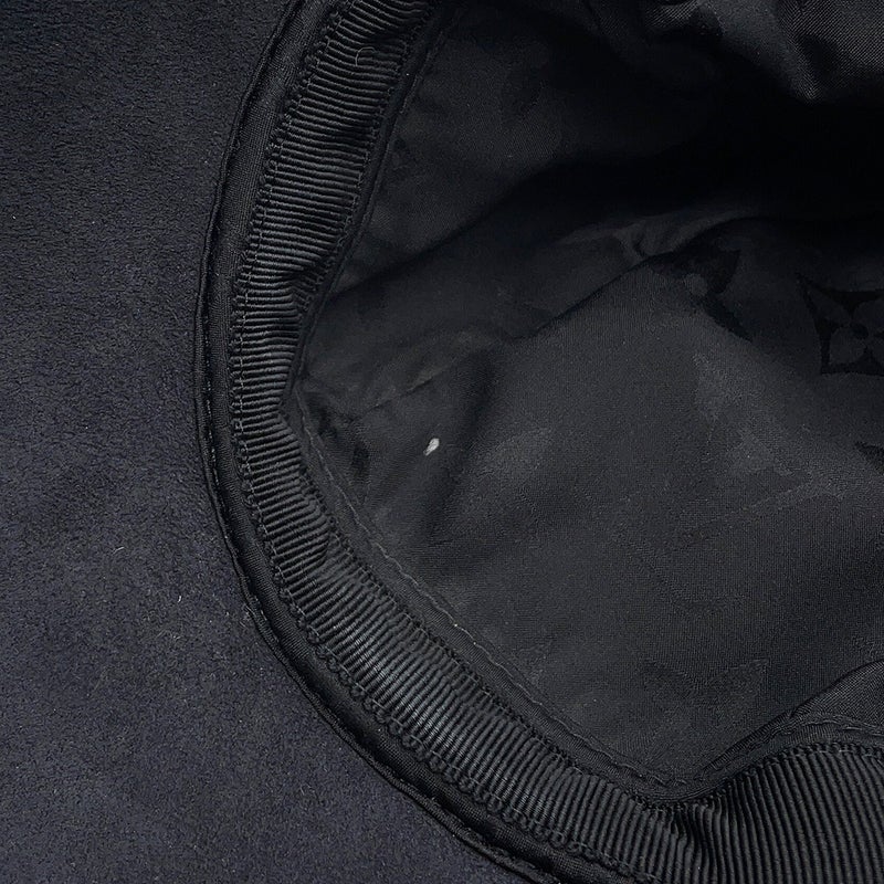 ルイヴィトン キャップ シェアリング ラムレザー ムートン サイズM M00493 LOUIS VUITTON 帽子 ブラック 黒