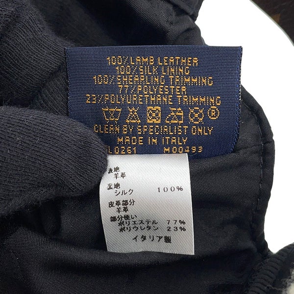 ルイヴィトン キャップ シェアリング ラムレザー ムートン サイズM M00493 LOUIS VUITTON 帽子 ブラック 黒