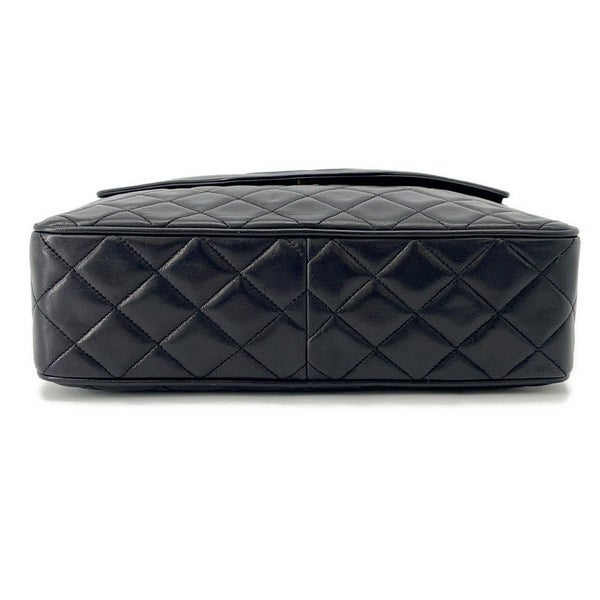 シャネル チェーンショルダーバッグ ココマーク マトラッセ フリンジ ラムスキン CHANEL 黒