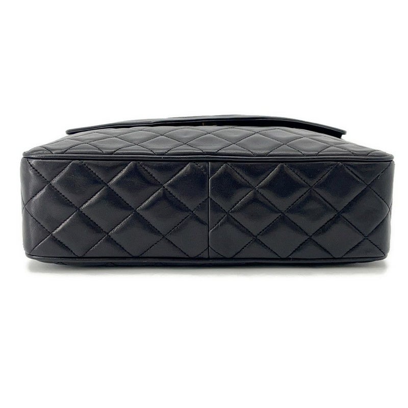 シャネル チェーンショルダーバッグ ココマーク マトラッセ フリンジ ラムスキン CHANEL 黒