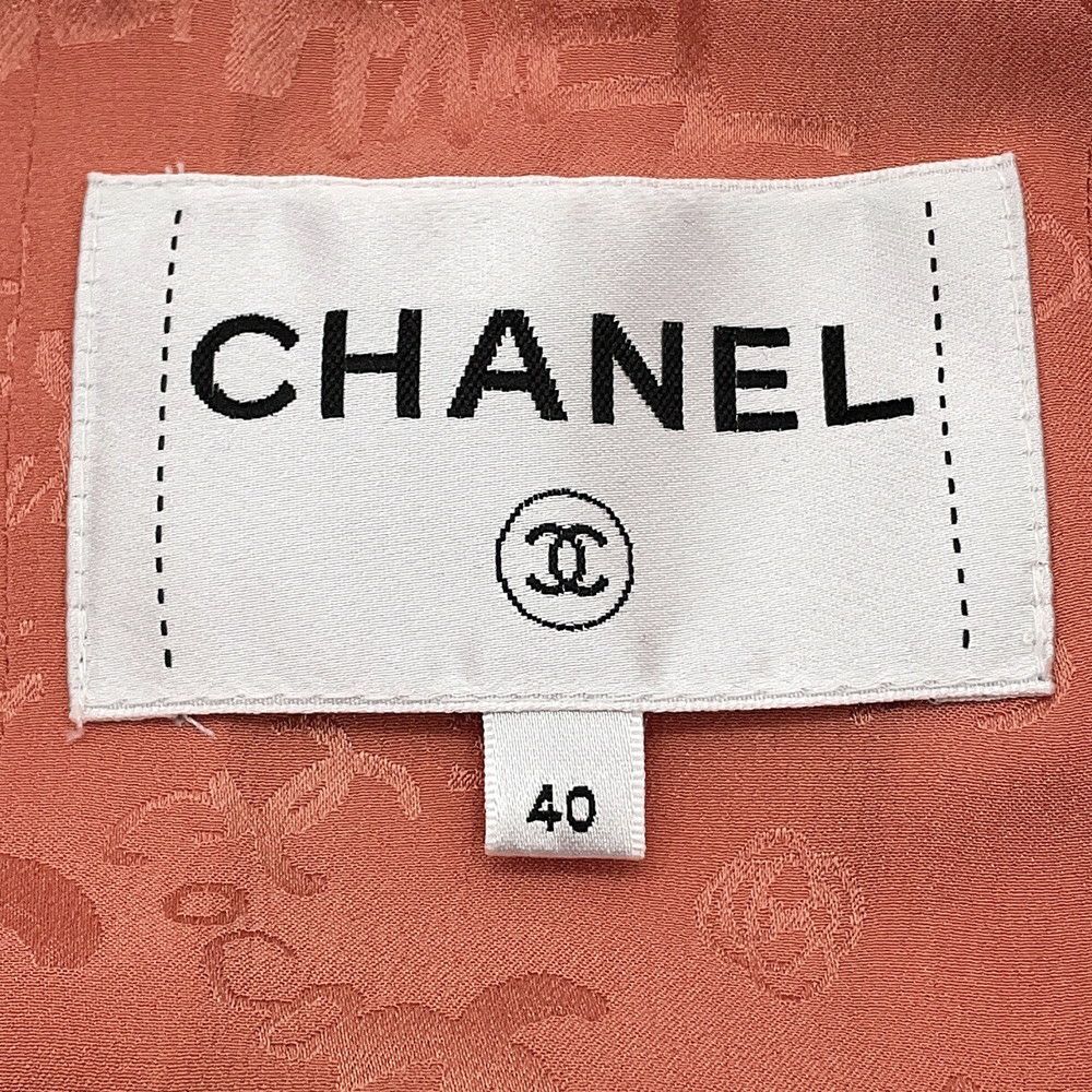 シャネル ジャケット ノーカラー ツイード ココマーク レディース