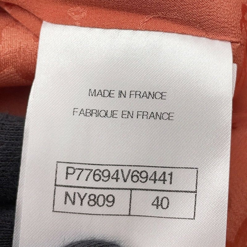 シャネル ジャケット ノーカラー ツイード ココマーク レディースサイズ40 P77694 CHANEL アウター