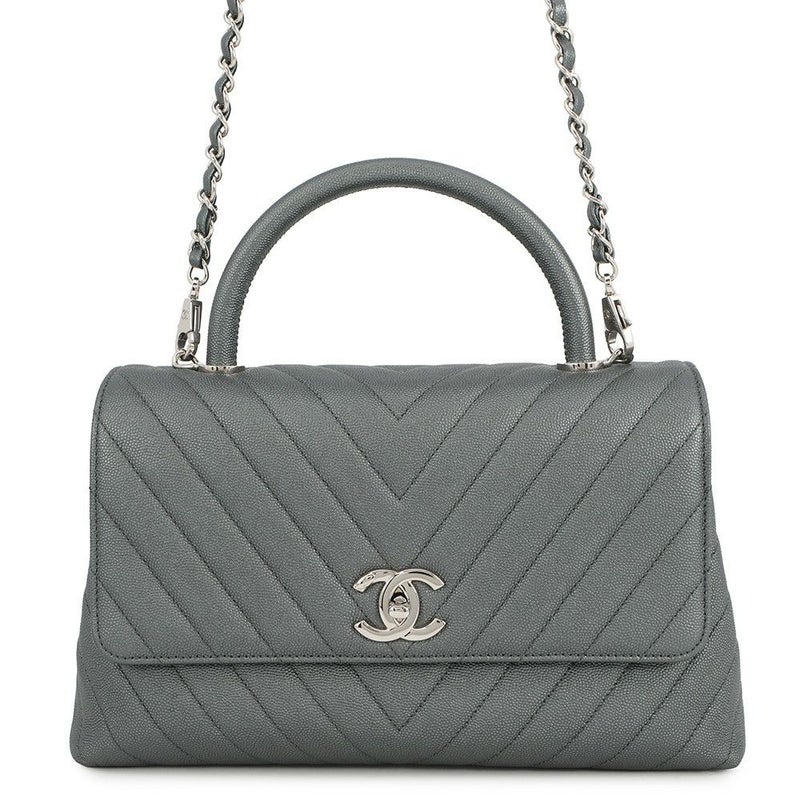 シャネル ハンドバッグ シェブロン ココマーク ハンドル ココハンドル キャビアスキン A92991 CHANEL 2wayショルダー