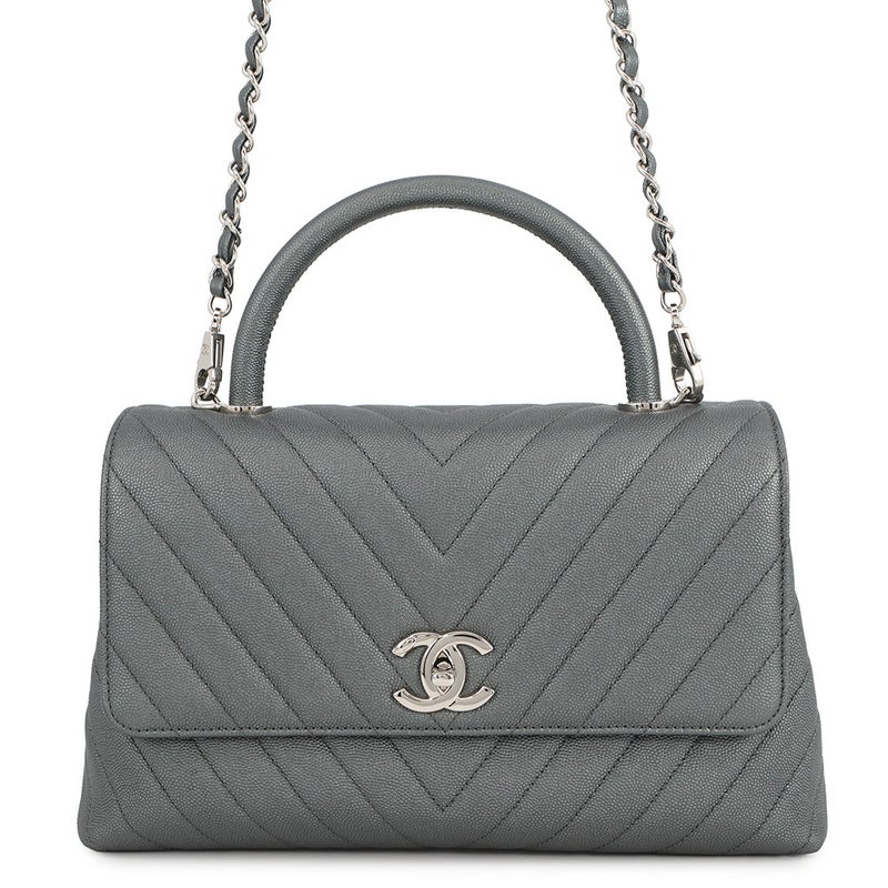 シャネル ハンドバッグ シェブロン ココマーク ハンドル ココハンドル キャビアスキン A92991 CHANEL 2wayショルダー