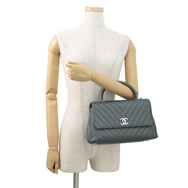 シャネル ハンドバッグ シェブロン ココマーク ハンドル ココハンドル キャビアスキン A92991 CHANEL 2wayショルダー