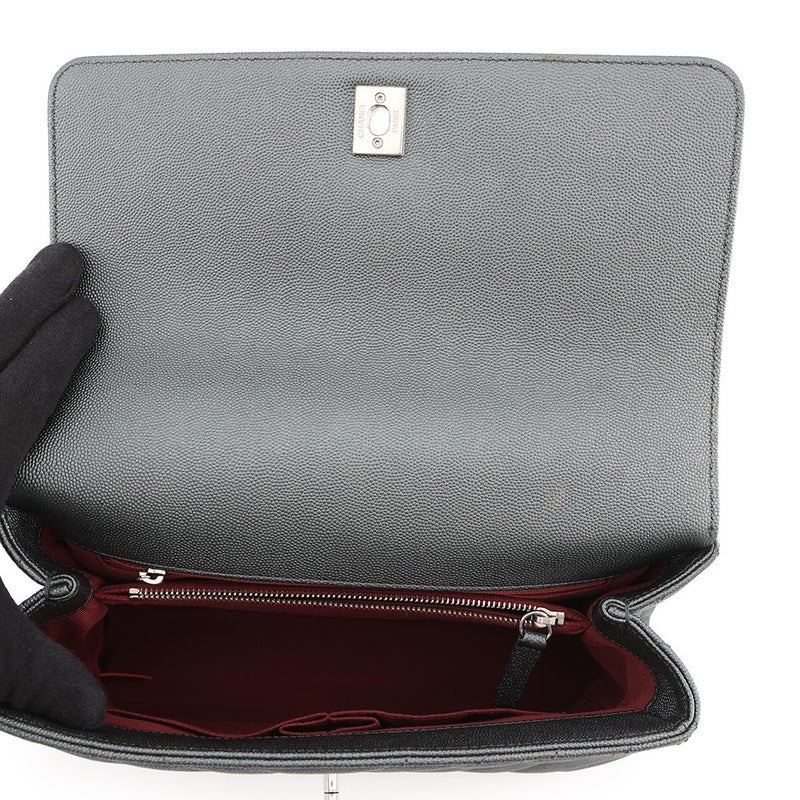 シャネル ハンドバッグ シェブロン ココマーク ハンドル ココハンドル キャビアスキン A92991 CHANEL 2wayショルダー