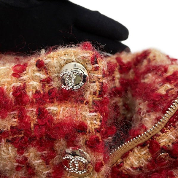 シャネル ダウンベスト ツイード ストライプ レディースサイズ34 モヘア ウール P77367 CHANEL アパレル アウター